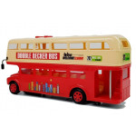 Autobus dvojposchodový na batérie - červeno-krémový